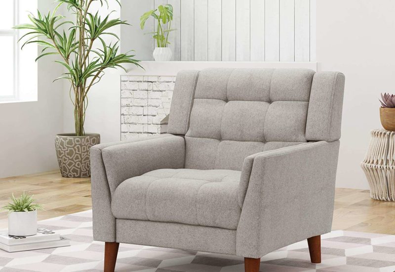 Modern White Single Seater Sofa