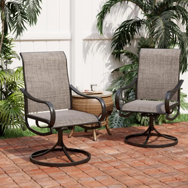 A pair of patio fabric chairs for outdoor space in Dubai