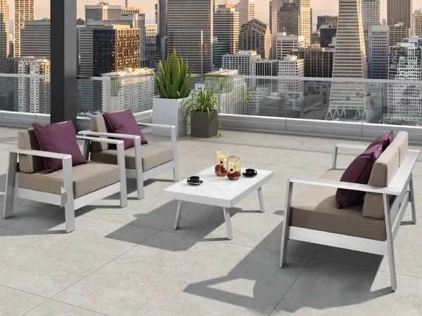Luxury Chair Sofa Set with patio fabric for outdoor space on terrace in Dubai